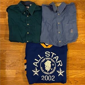 Vintage Y2K 3 Shirts Bundle Roller Hockey Jersey And Bugle Boy Button Up Shirts